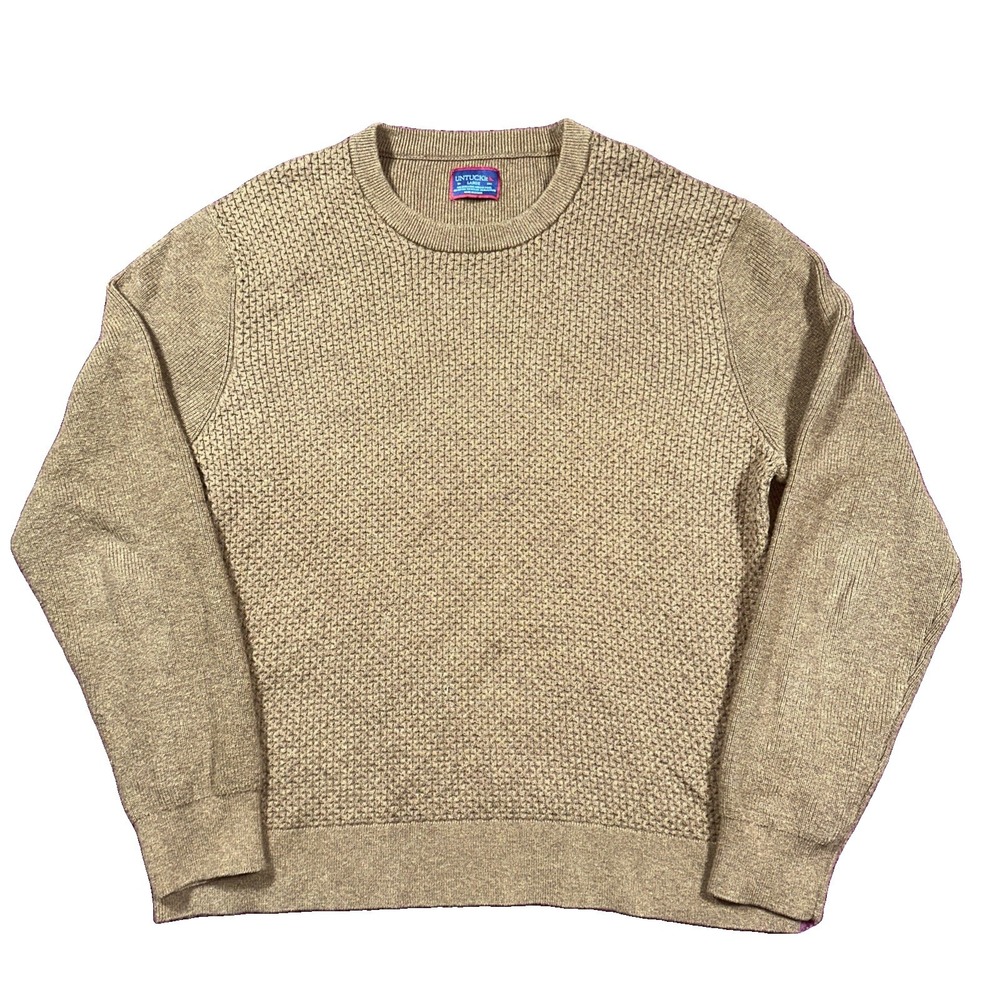 UNTUCKit Extra Fine Merino Wool Blend Bronze Brown Sweater Men's Large